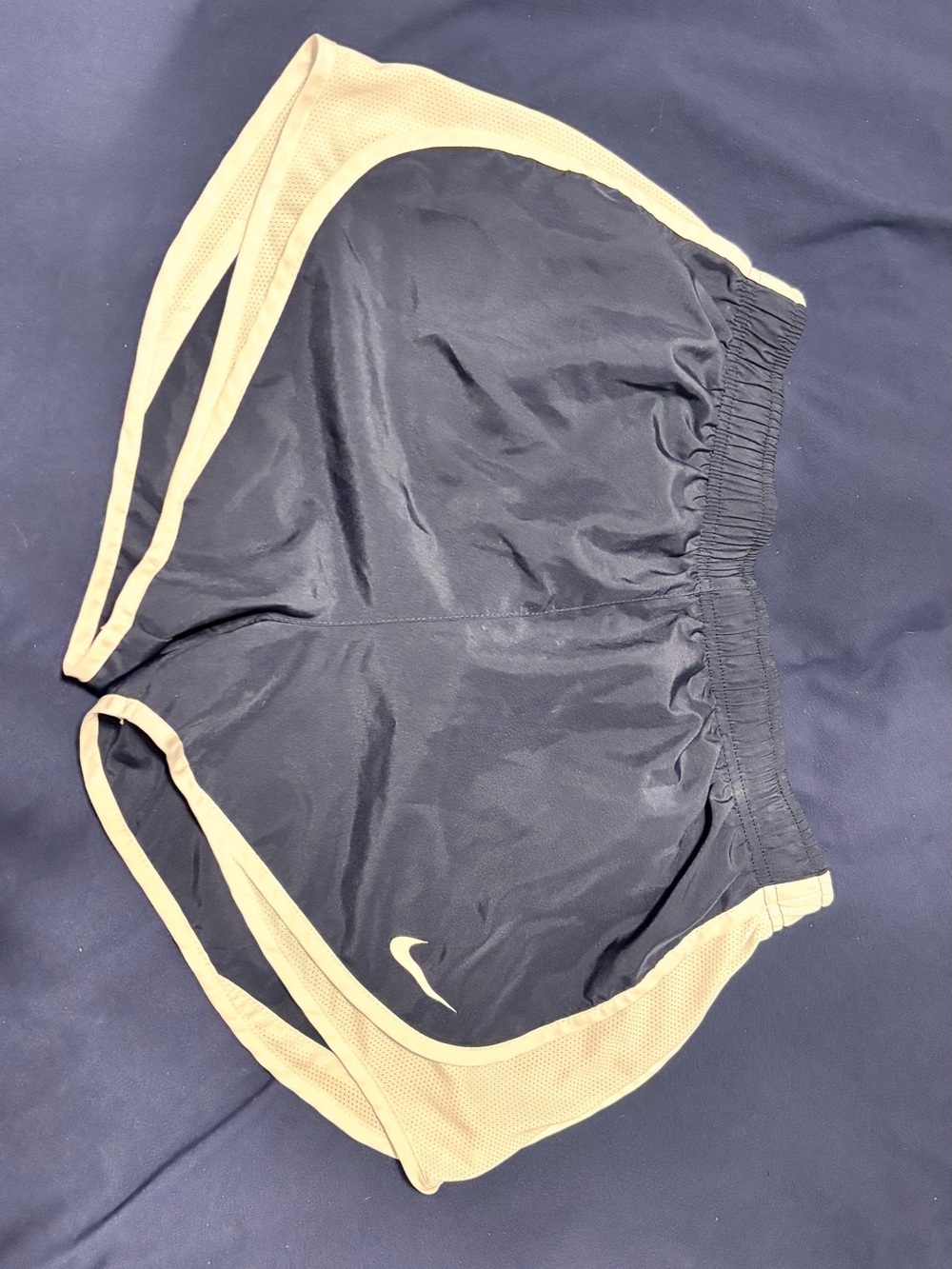 Nike Women's Black and Beige Athletic Running Shorts